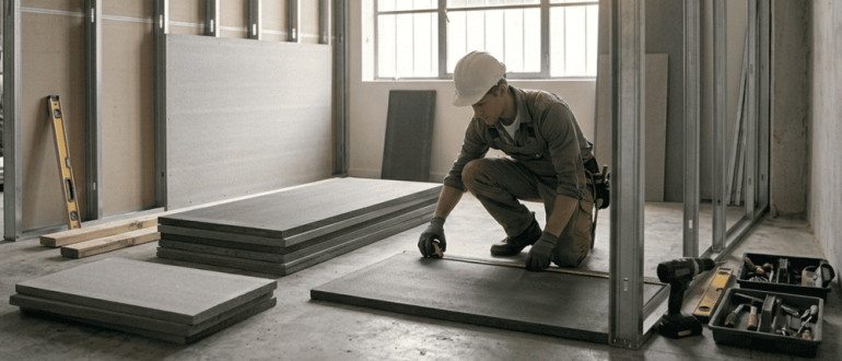 Rekomendasi Ketebalan Kalsiboard (mm) untuk Partisi dan Lantai Berdasarkan Fungsi Ruangan