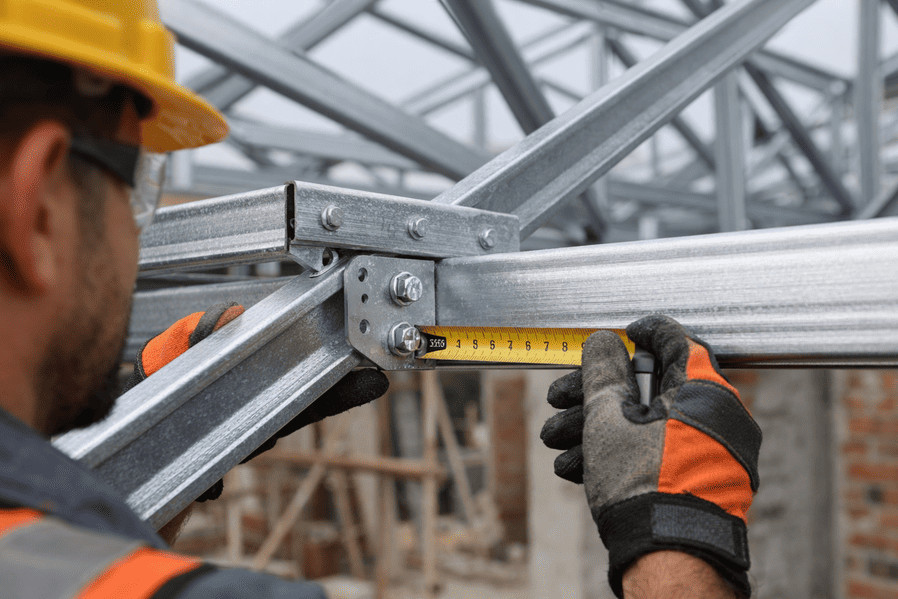 Pemasangan rangka baja ringan