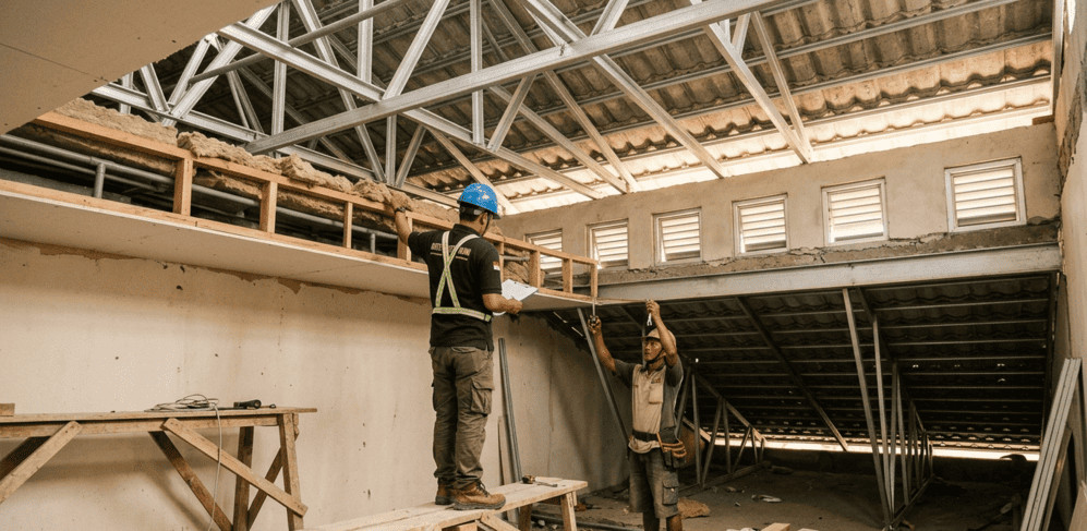 Pemasangan atap plafon